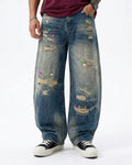 Distressed Button Barrel Jeans | Inflation Streetwear