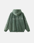 Rhinestone Distressed Washed Zip Up Hoodies | Inflation Streetwear