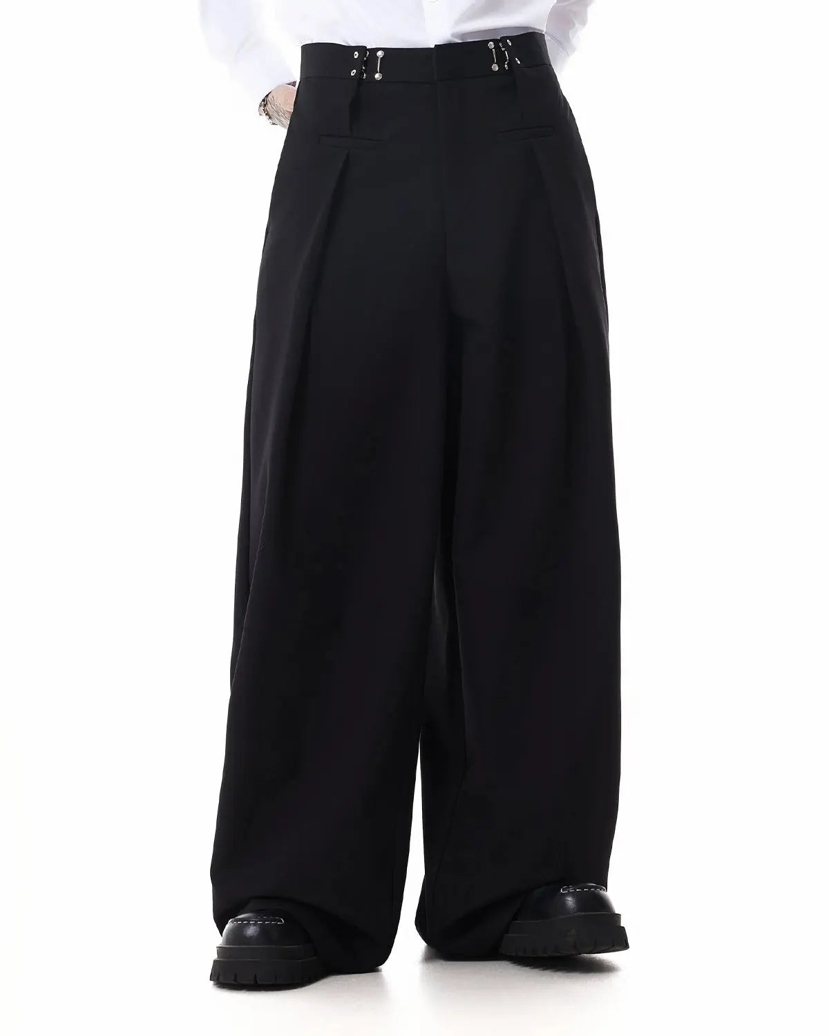 Metal Hook Wide-Leg Suit Pants | Inflation Streetwear