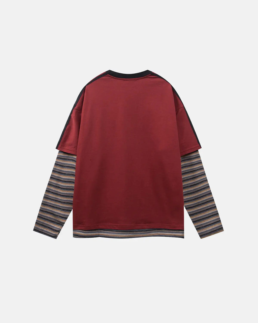 Retro Letter Print Layered Stripe T-Shirt | Inflation Streetwear