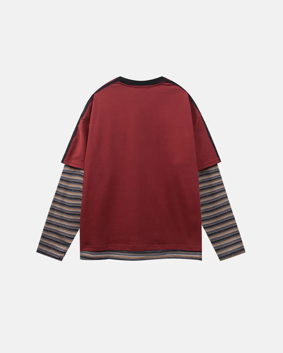 Retro Letter Print Layered Stripe T-Shirt | Inflation Streetwear