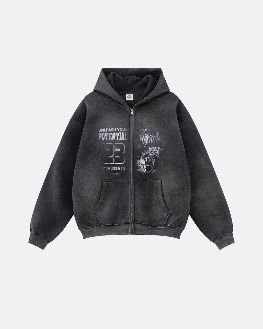 Graphic Washed Zip Up Hoodies | Inflation Streetwear