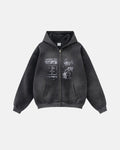 Graphic Washed Zip Up Hoodies | Inflation Streetwear