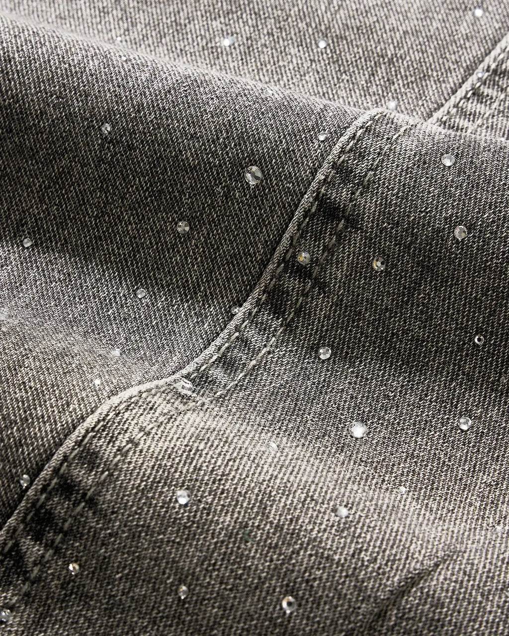 Rhinestone Washed Barrel Jeans| Inflation Streetwear