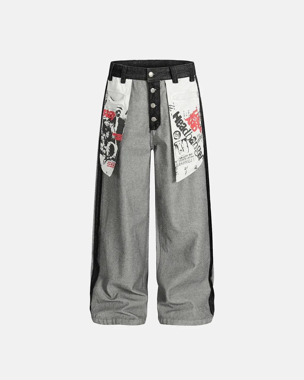 Distressed Reverse Design Baggy Jeans | Inflation Streetwear