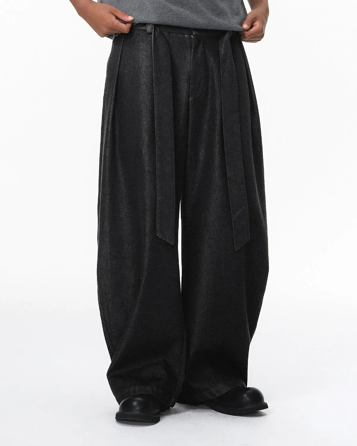 Raw Silky Denim Jeans with Belt | Inflation Streetwear