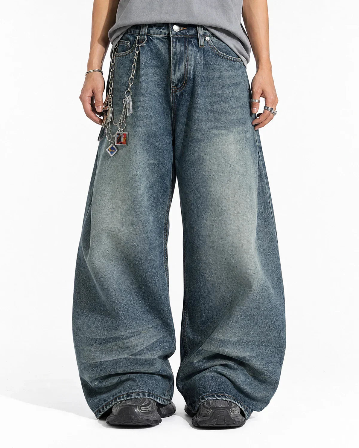 Whisker Acid Washed Barrel Jeans| Inflation Streetwear