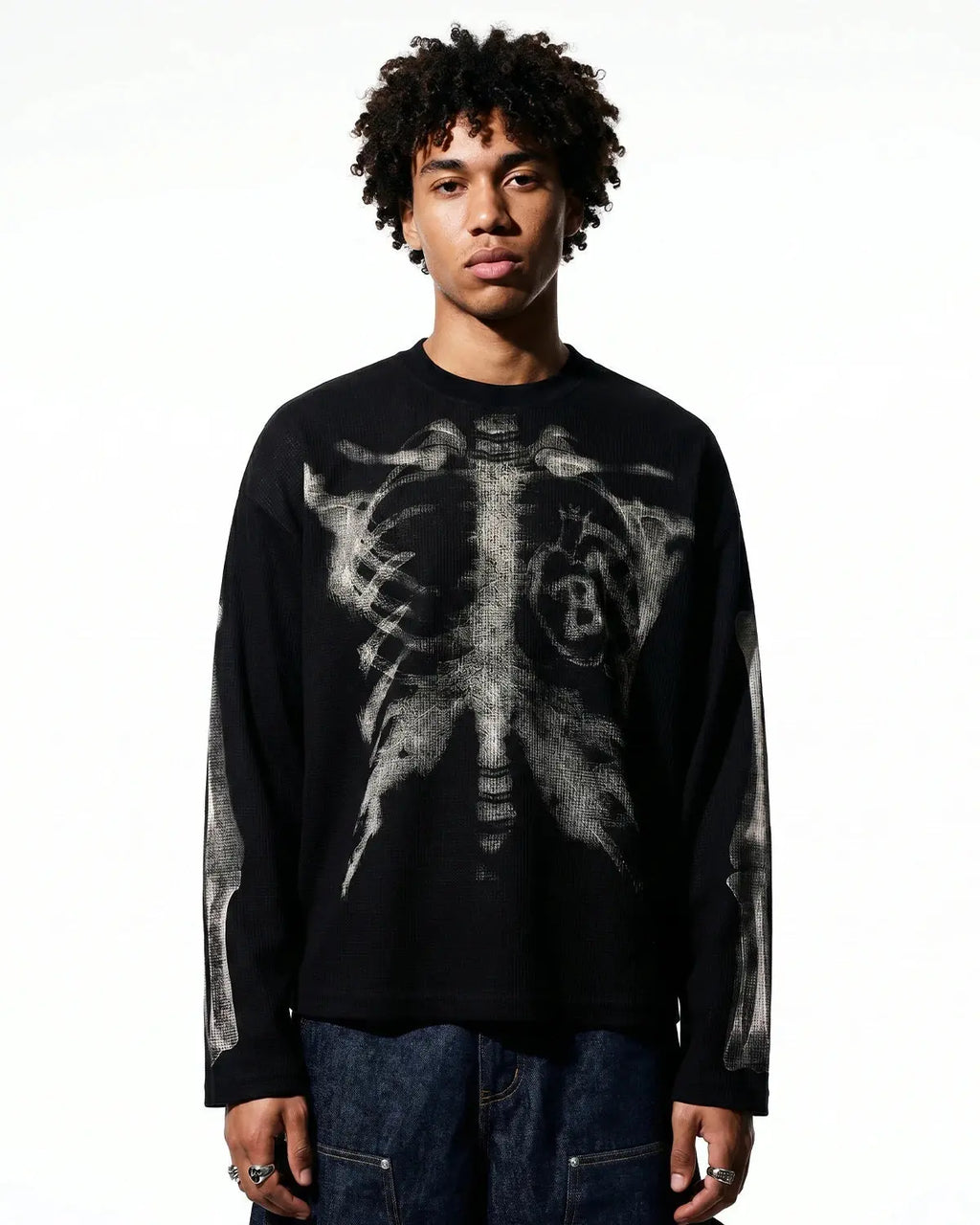 Skeleton Graphic Washed Long Sleeve | Inflation Streetwear
