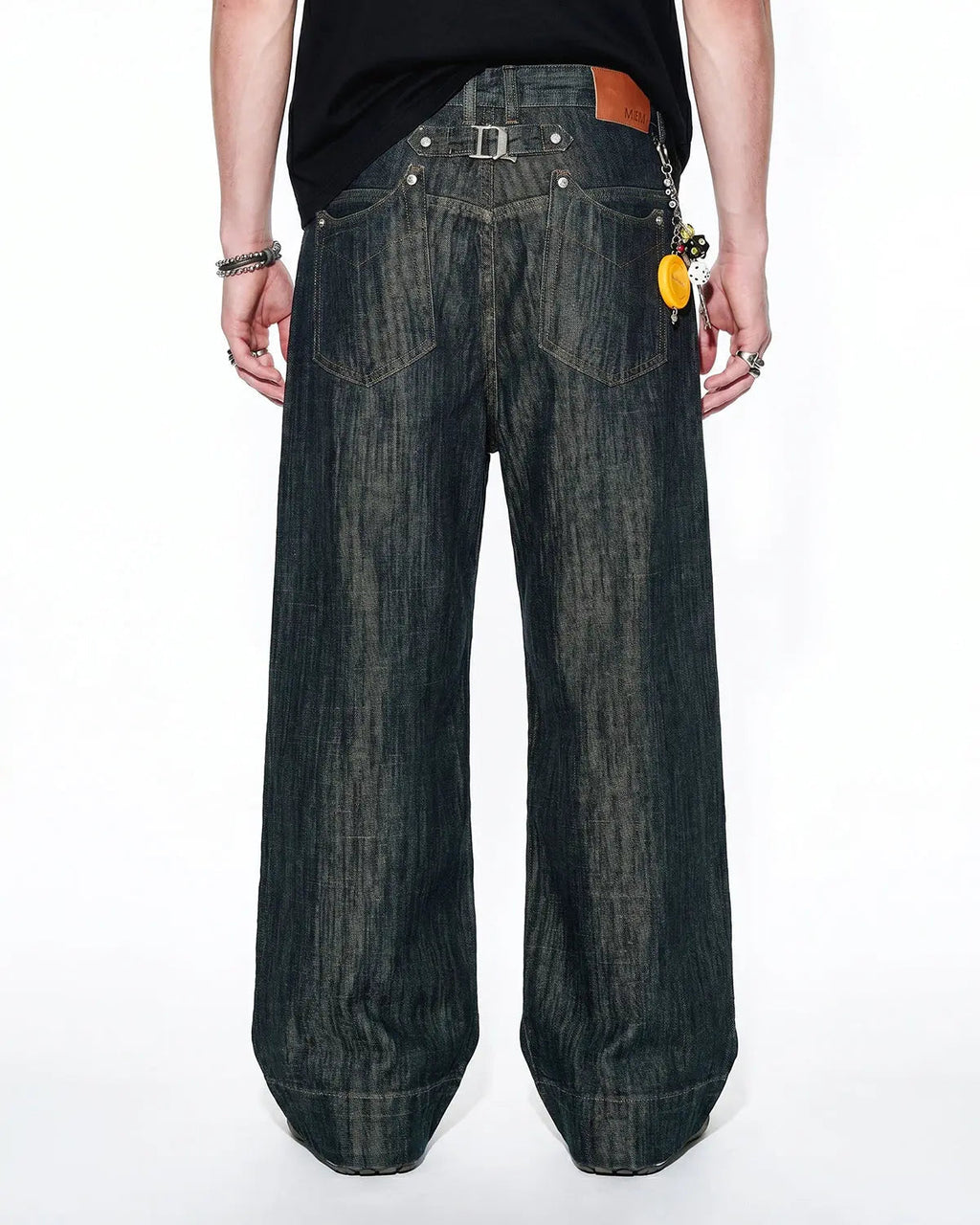 Cinch Back Bamboo Weave Jeans | Inflation Streetwear