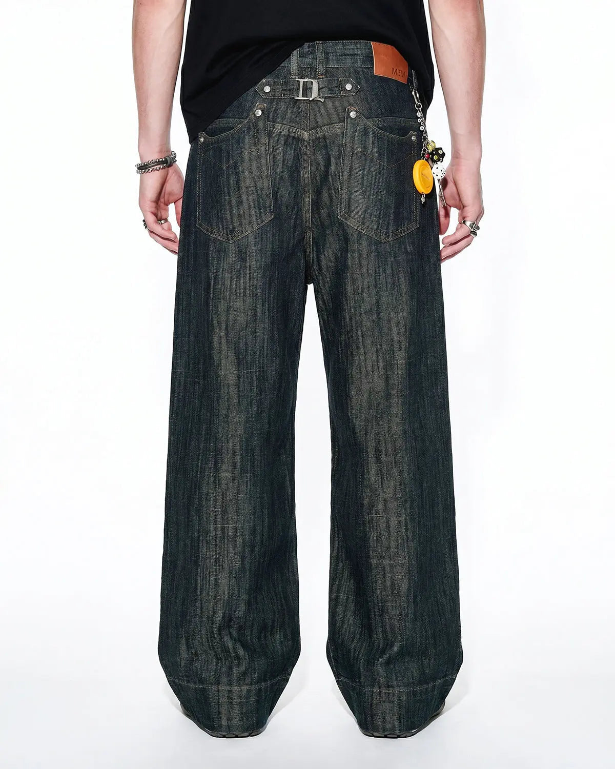 Cinch Back Bamboo Weave Jeans | Inflation Streetwear