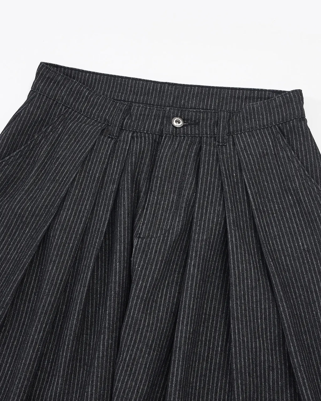 Vintage Pinstripe Pleated Barrel Jeans | Inflation Streetwear