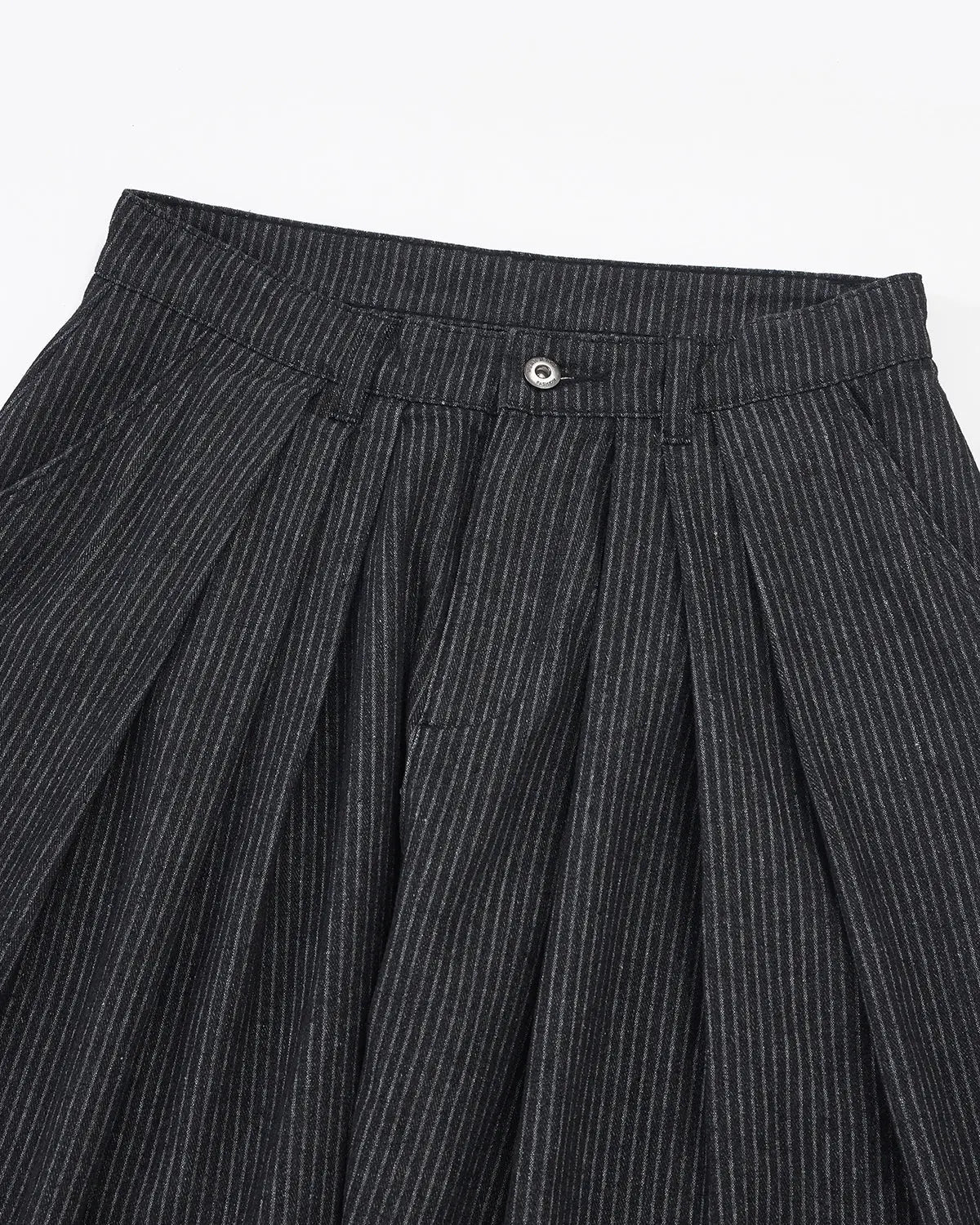 Vintage Pinstripe Pleated Barrel Jeans | Inflation Streetwear