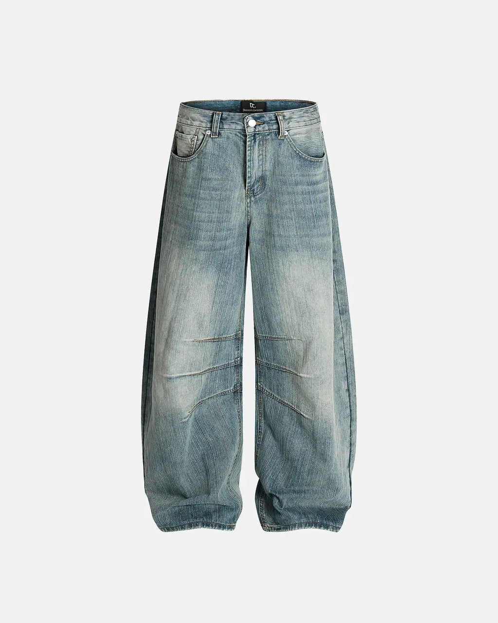 Deconstructed Bamboo Weave Baggy Jeans | Inflation Streetwear