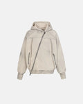 Washed Boxy Asymmetric Zip Up Hoodie | Inflation Streetwear