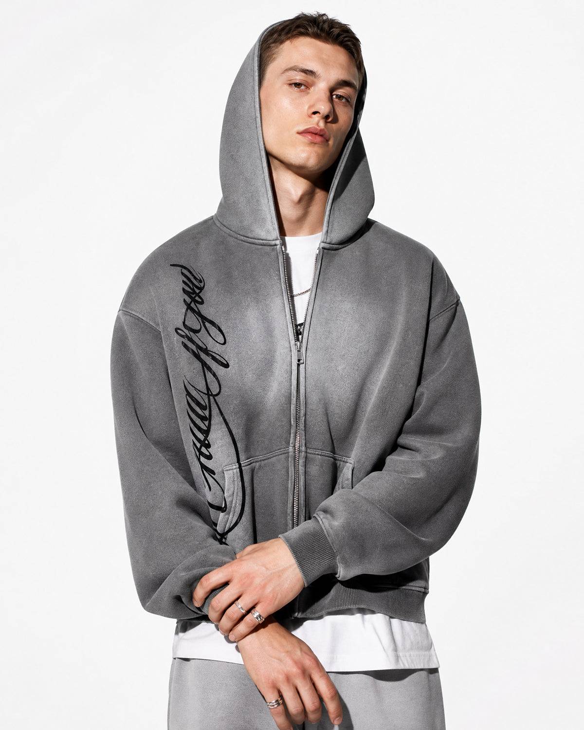 Acid Wash Zip Up Hoodies | Inflation Streetwear