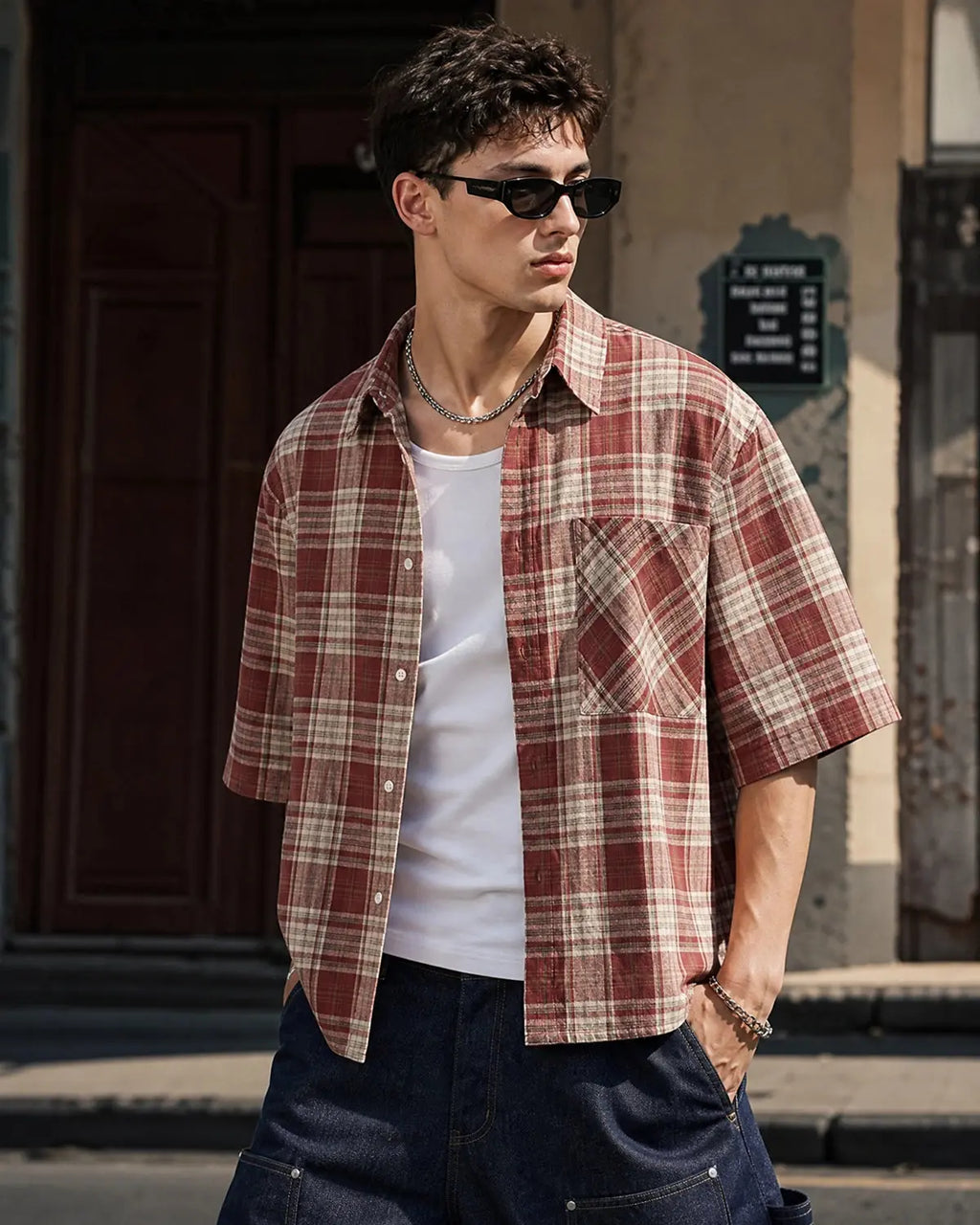 Boxy Fit Plaid Shirts | Inflation Streetwear
