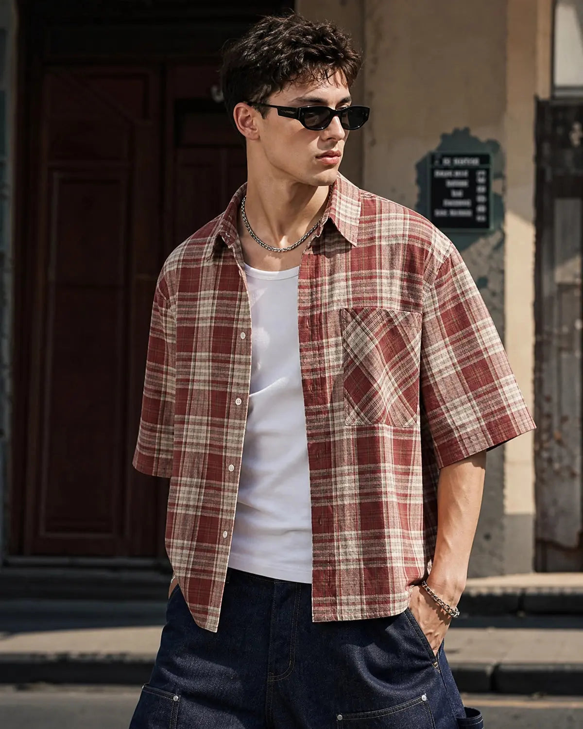 Boxy Fit Plaid Shirts | Inflation Streetwear