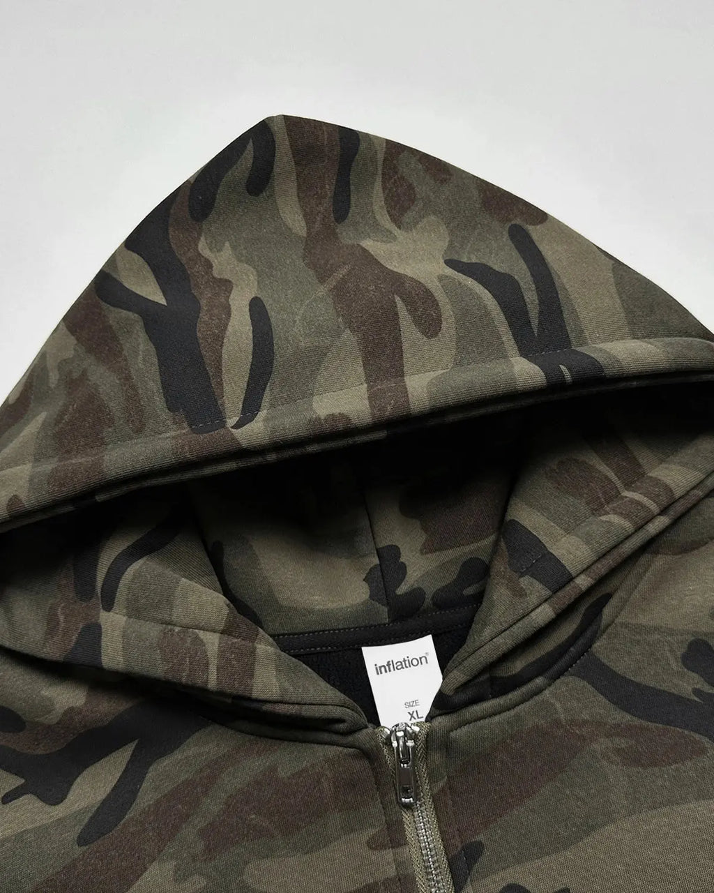 69 Applique Embroidery Camo Zip Up Hoodie | Inflation Streetwear