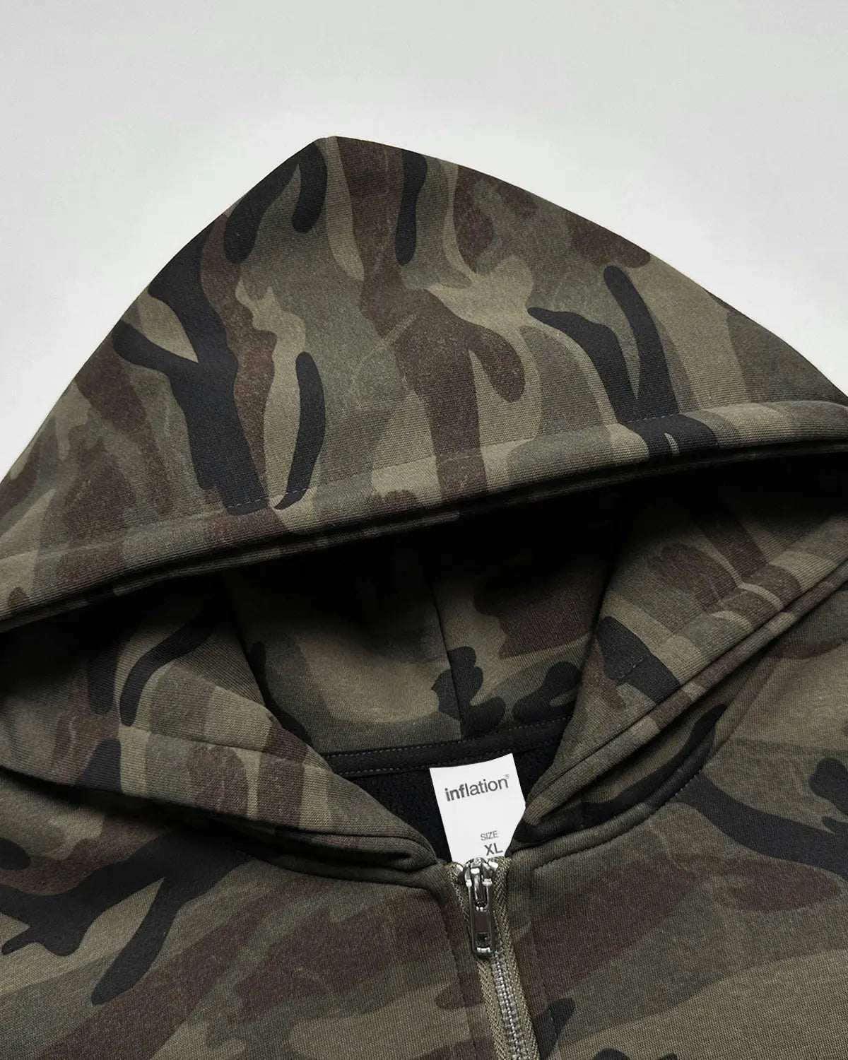 69 Applique Embroidery Camo Zip Up Hoodie | Inflation Streetwear