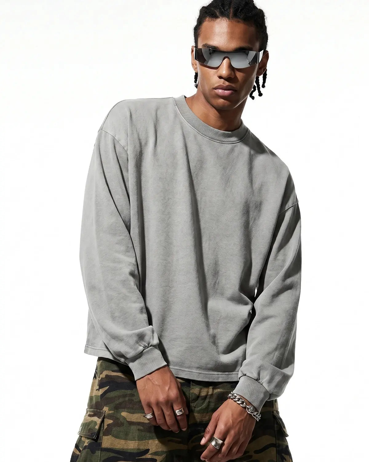 Distressed Washed Long Sleeve Tees | Inflation Streetwear