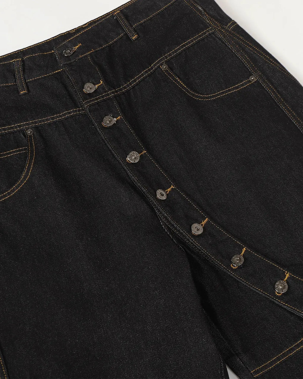 Buttons Up Raw Baggy Jeans | Inflation Streetwear