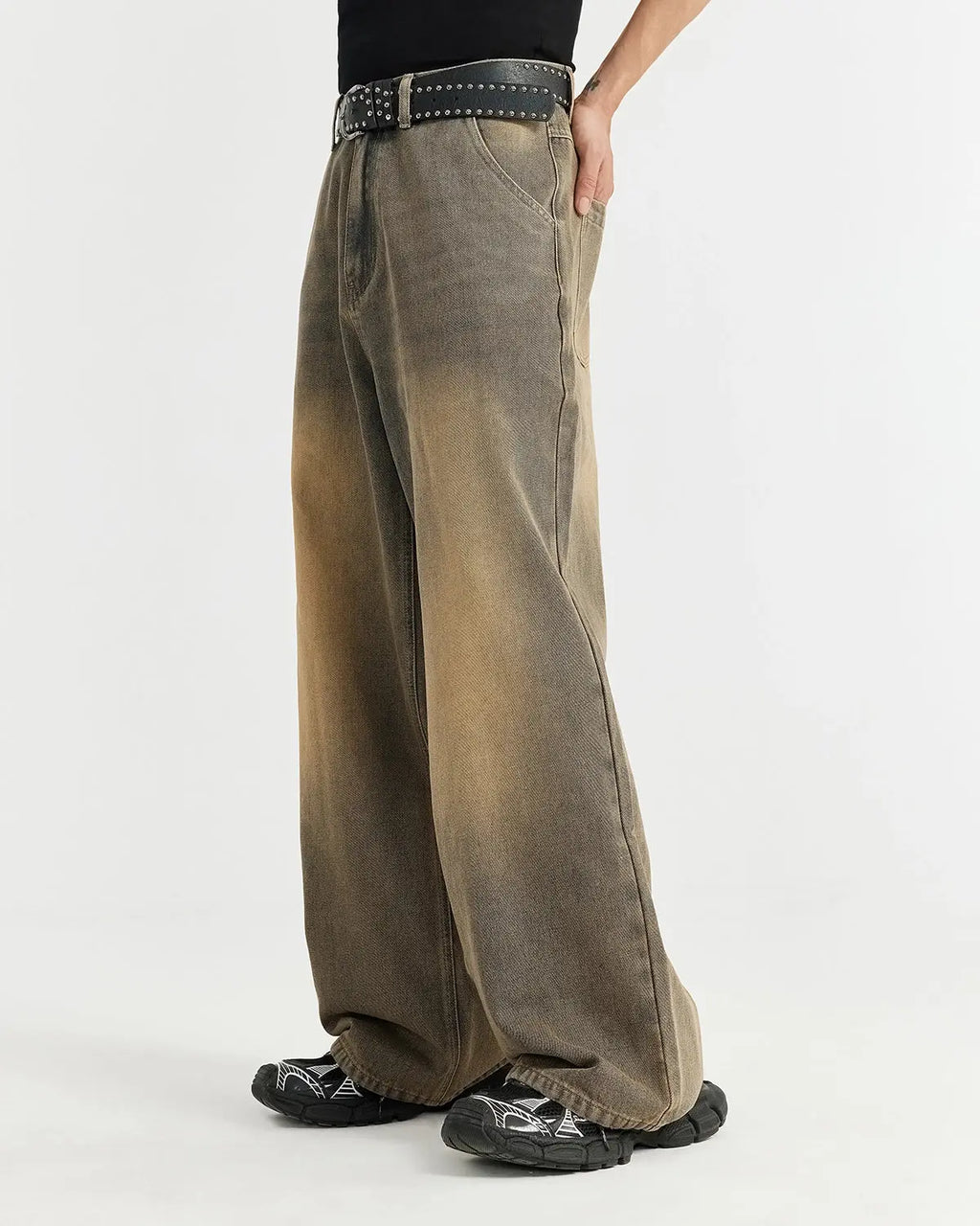Brown Acid Wash Baggy Jeans | Inflation Streetwear