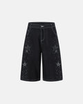 Star Rhinestone Denim Shorts | Inflation Streetwear