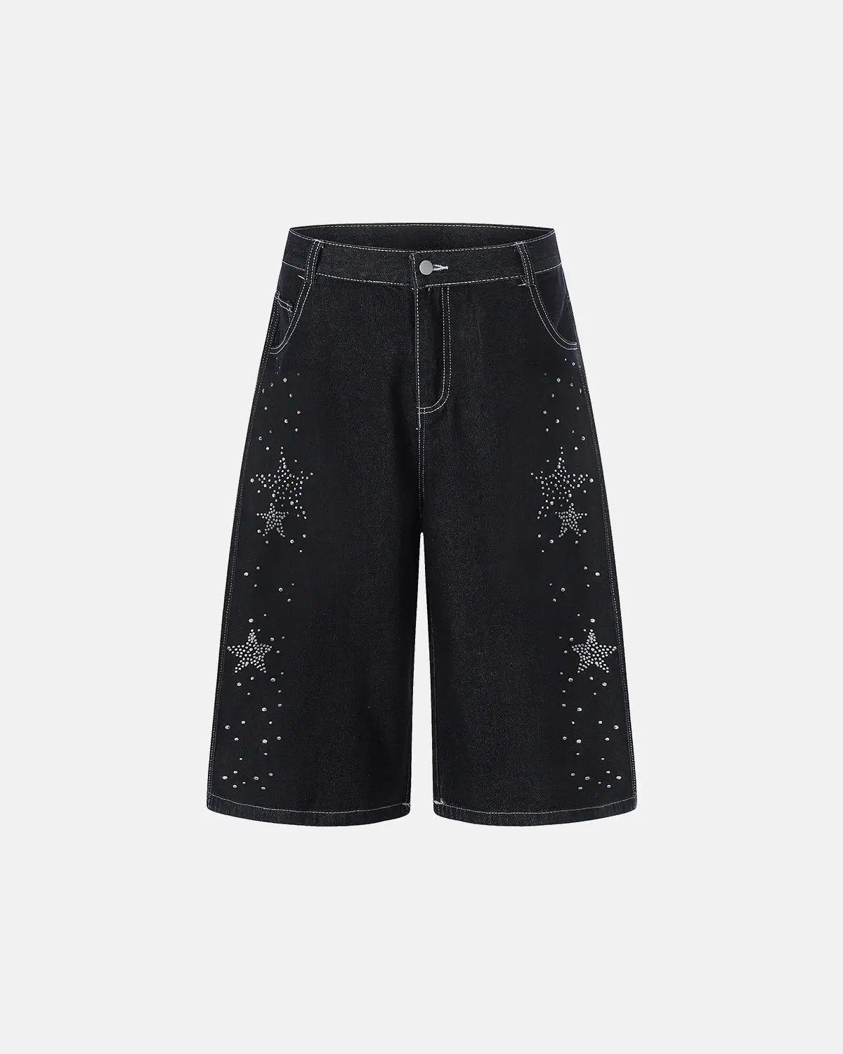 Star Rhinestone Denim Shorts | Inflation Streetwear