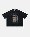 Washed Graphic Boxy Waffle T-Shirt | Inflation Streetwear