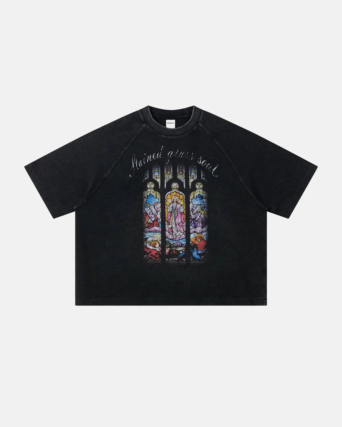 Washed Graphic Boxy Waffle T-Shirt | Inflation Streetwear