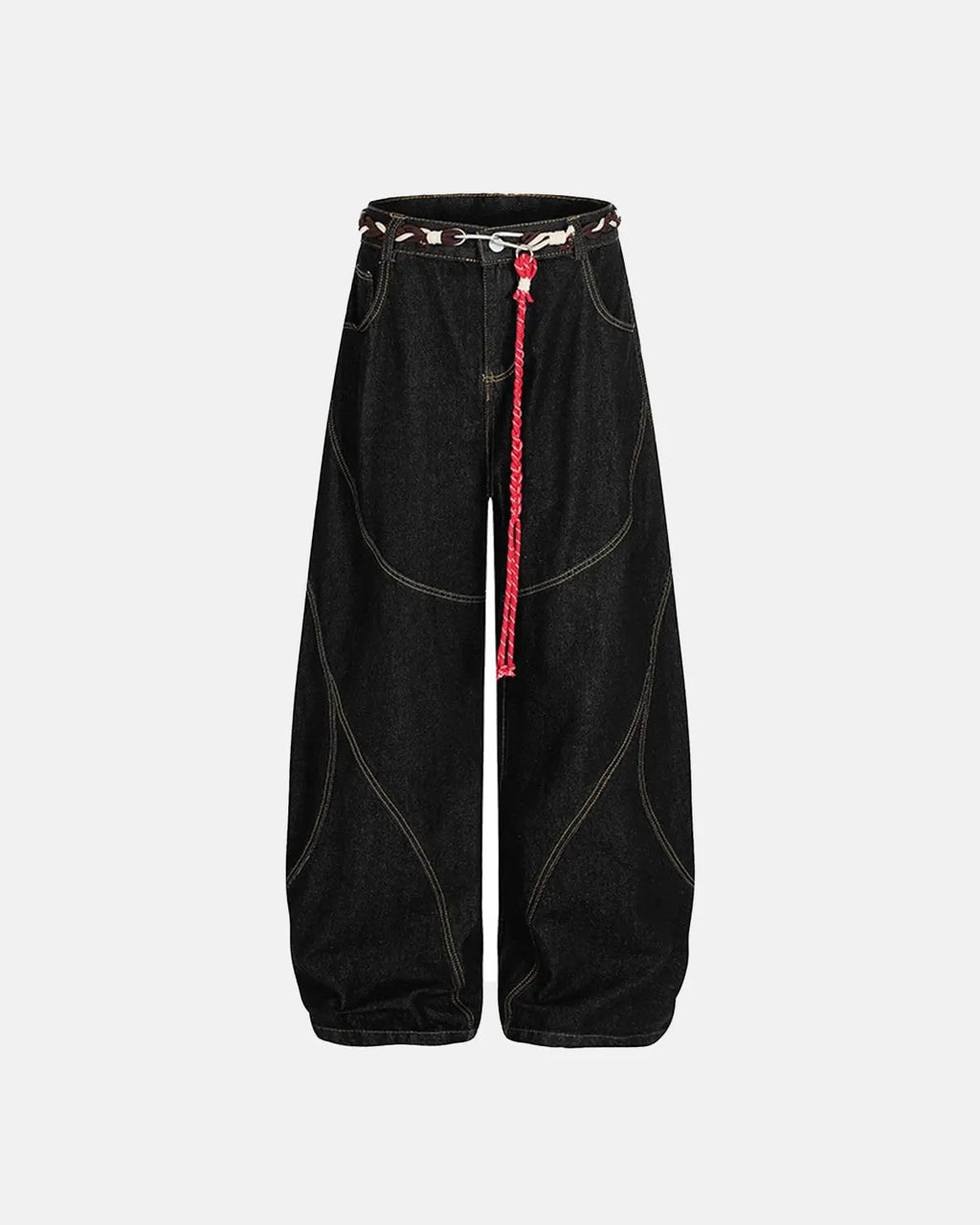 Acid Wash Stitching Baggy Jeans | Inflation Streetwear