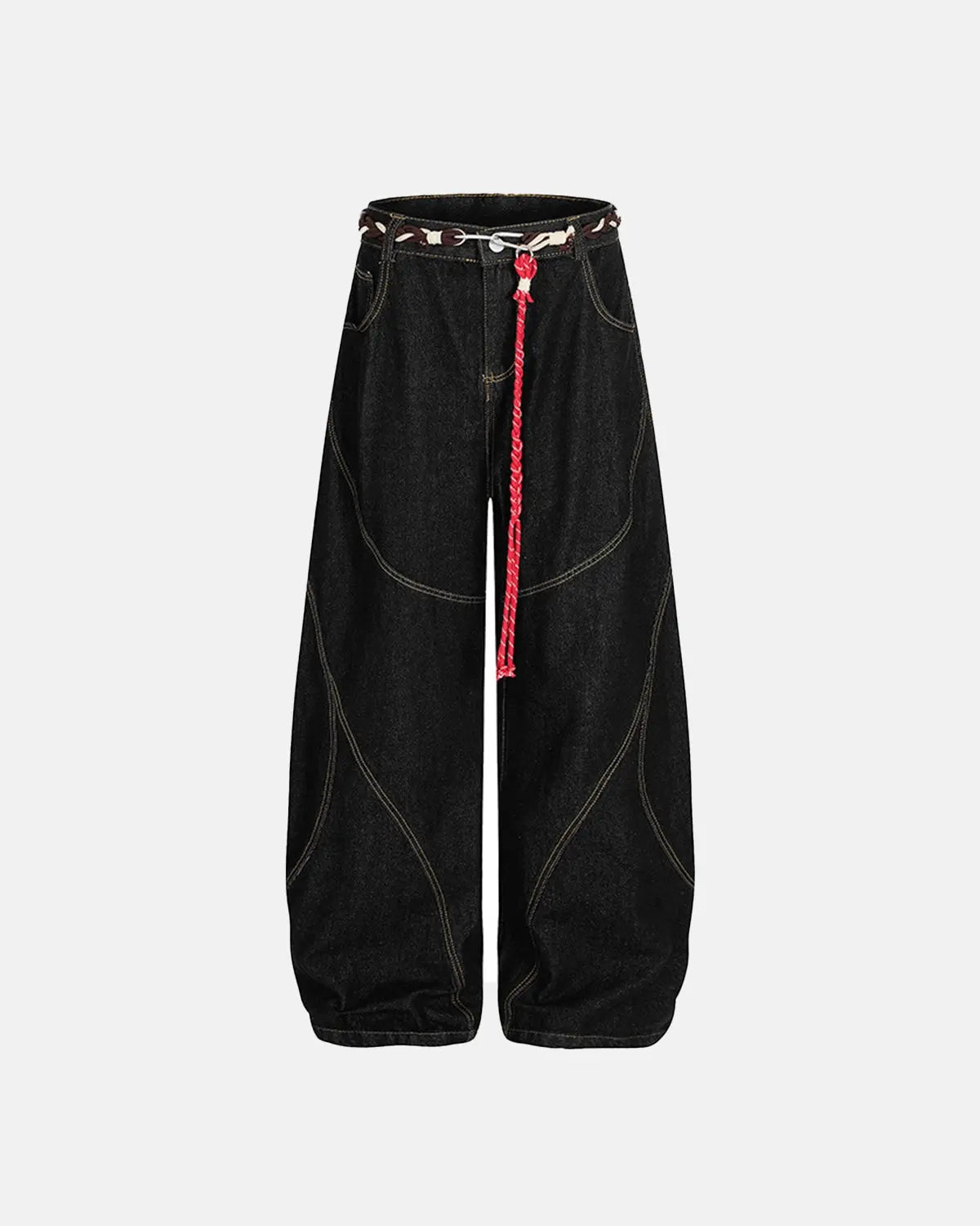 Acid Wash Stitching Baggy Jeans | Inflation Streetwear