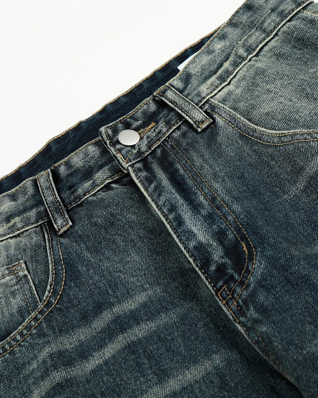 Acid Washed Ripped Baggy Barrel Jeans | Inflation Streetwear