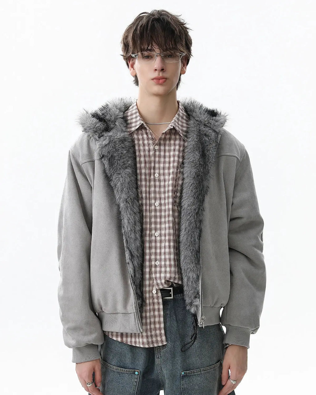 Reversible Faux Fur Hooded Jacket |  Inflation Streetwear