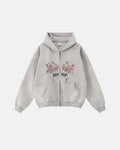 INFLATION Washed Graphic Zip Up Hoodies
