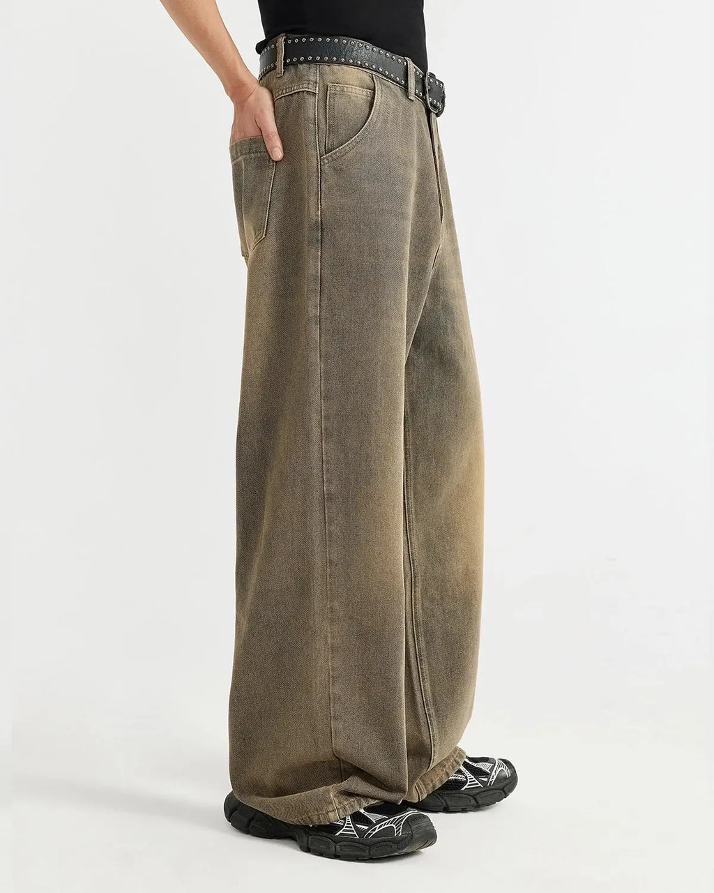 Brown Acid Wash Baggy Jeans | Inflation Streetwear