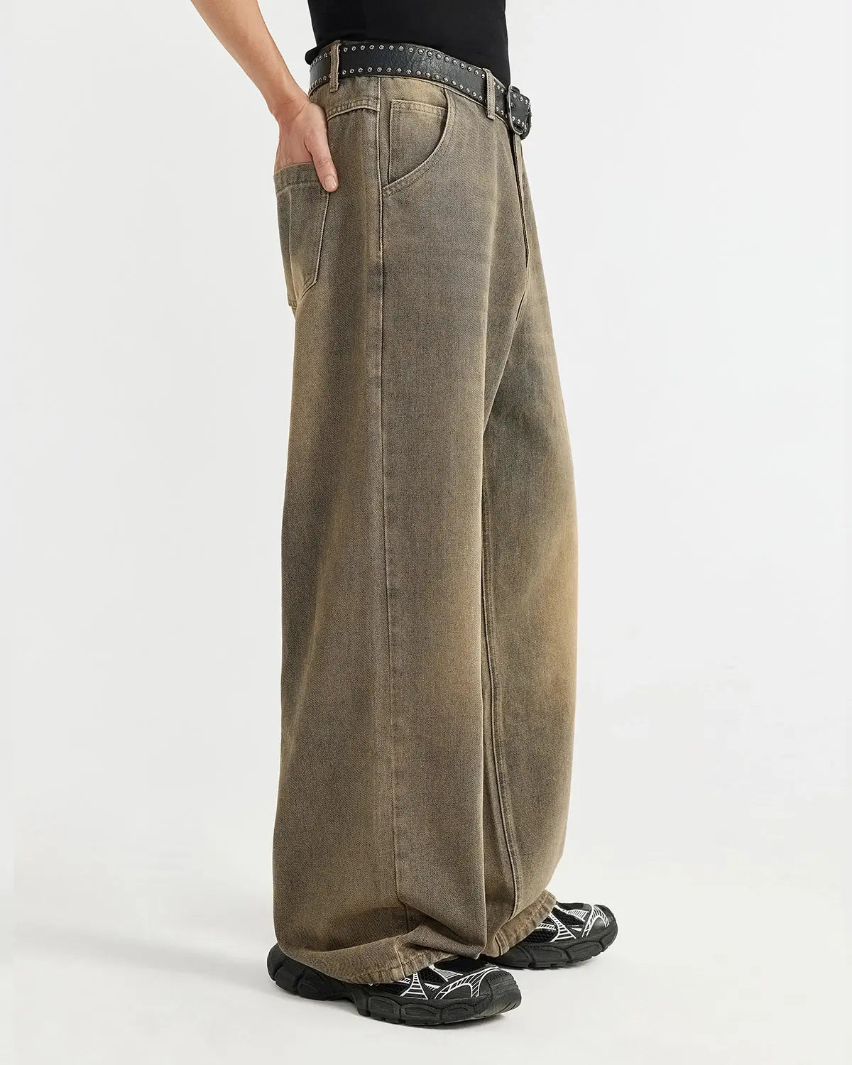 Brown Acid Wash Baggy Jeans | Inflation Streetwear