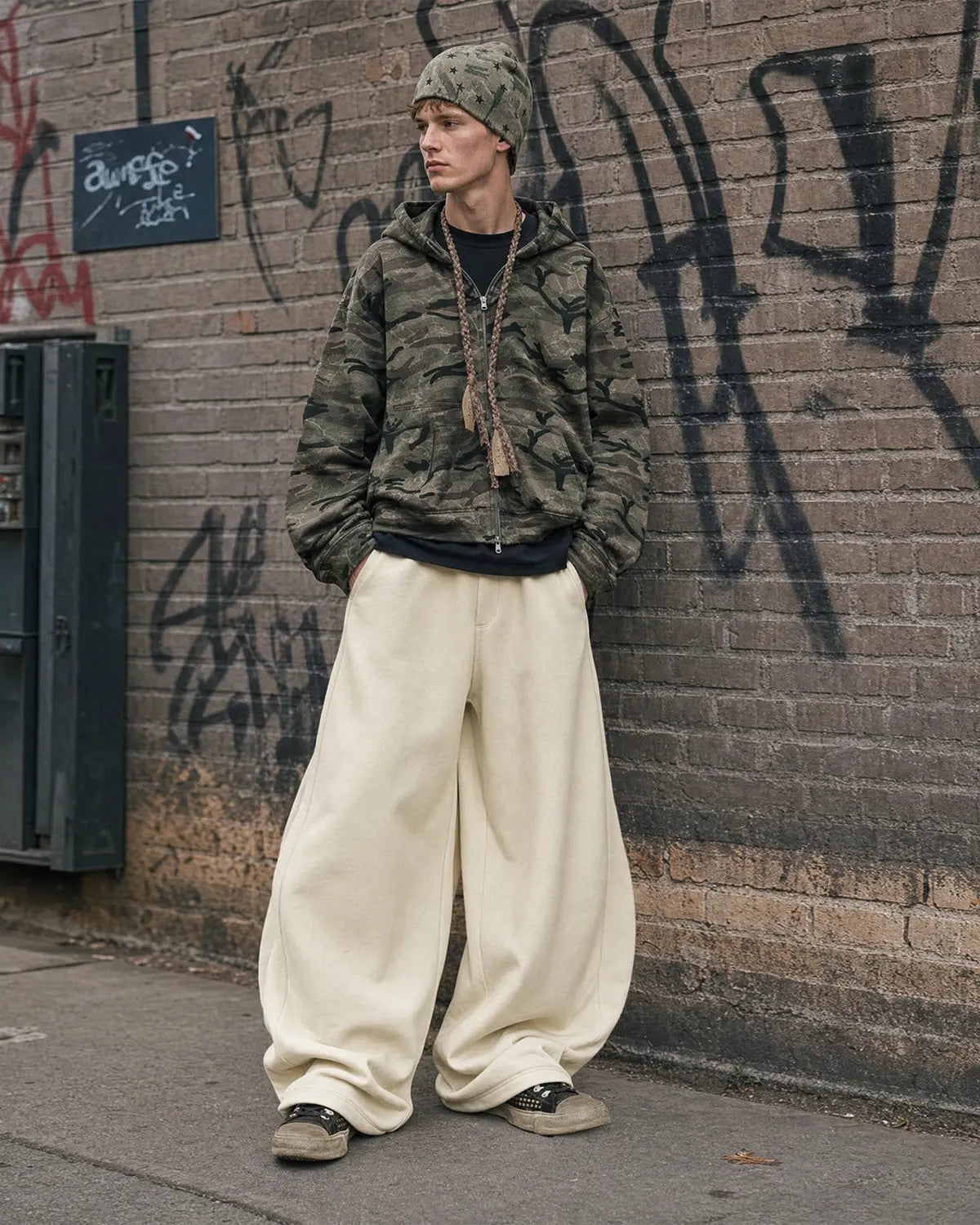 Deconstructed Wide Leg Sweatpants | Inflation Streetwear