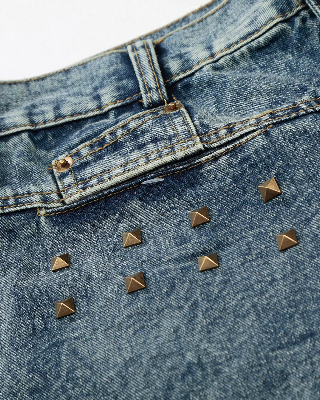 Studded Washed Long Baggy Jorts | Inflation Streetwear