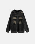 Distressed Ribcage Wash Hoodie | Inflation Streetwear