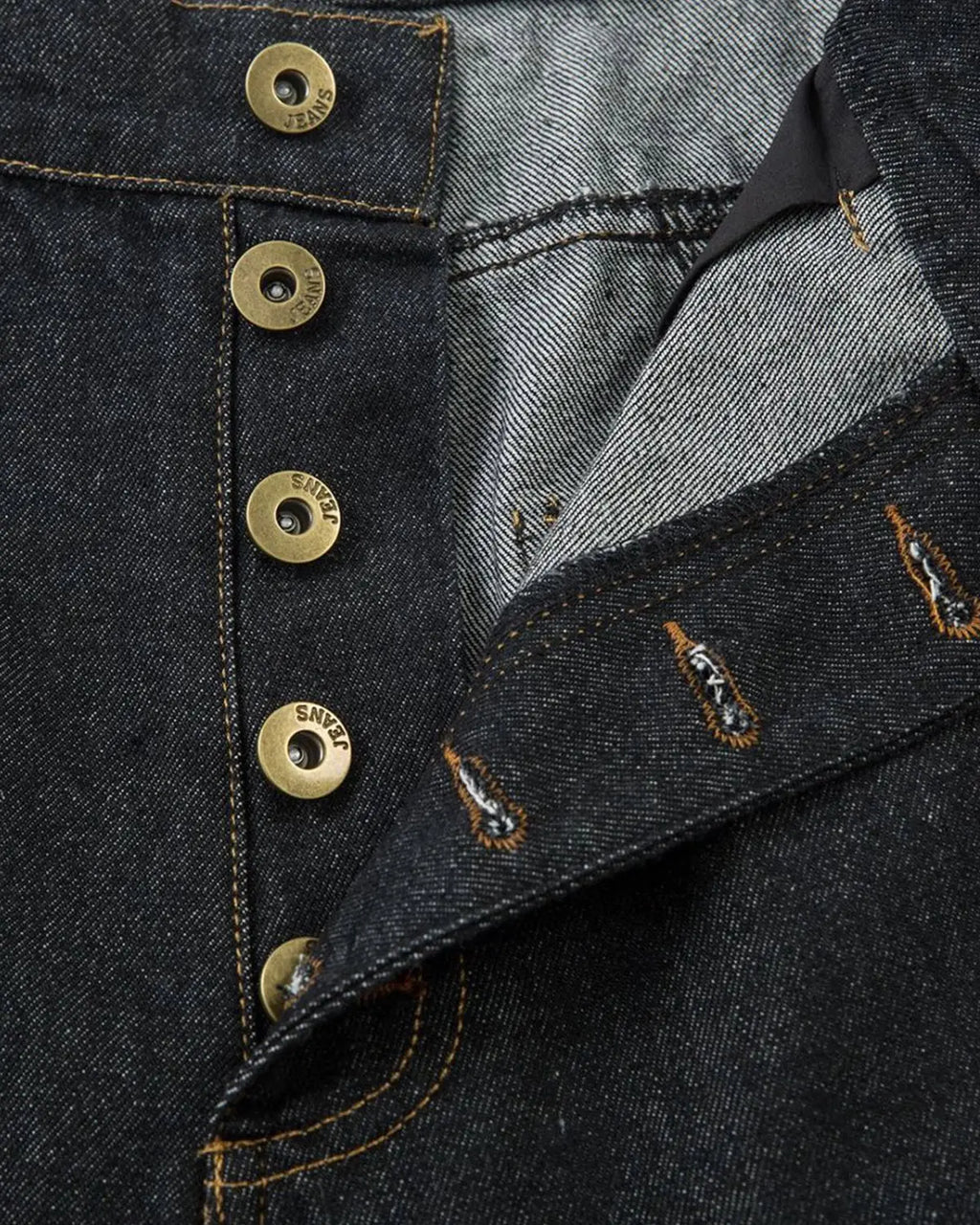 Stitching Button Up Baggy Jeans | Inflation Streetwear
