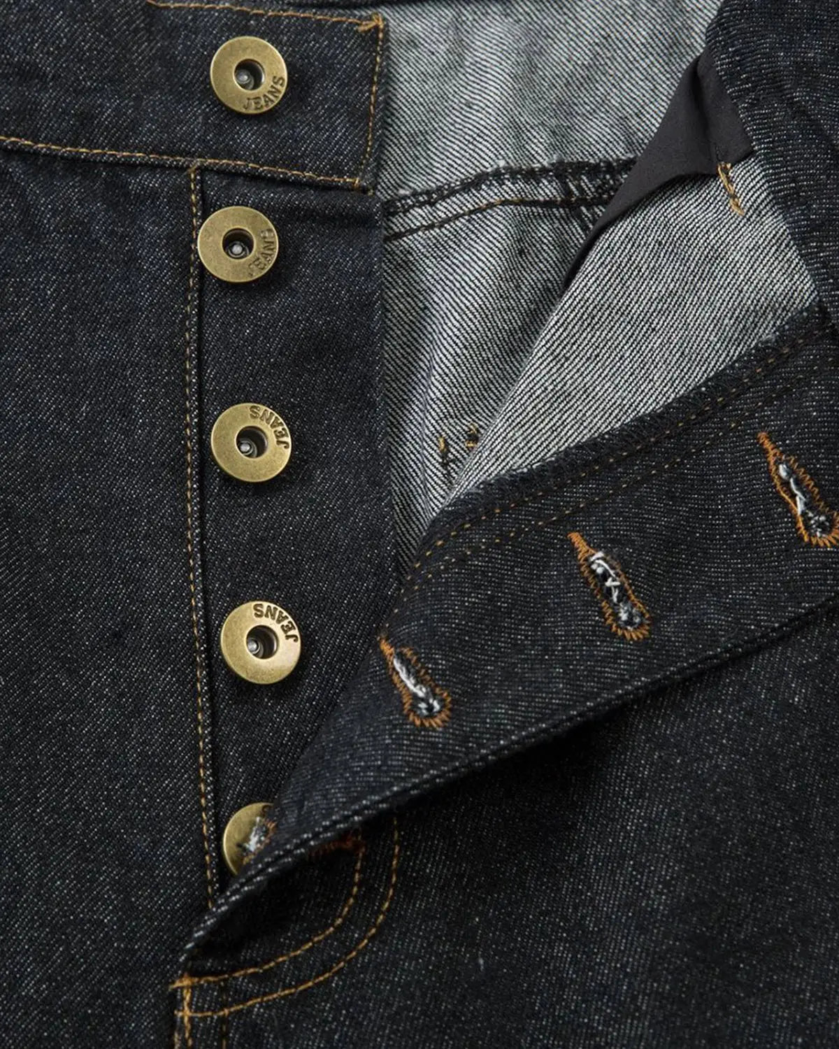 Stitching Button Up Baggy Jeans | Inflation Streetwear