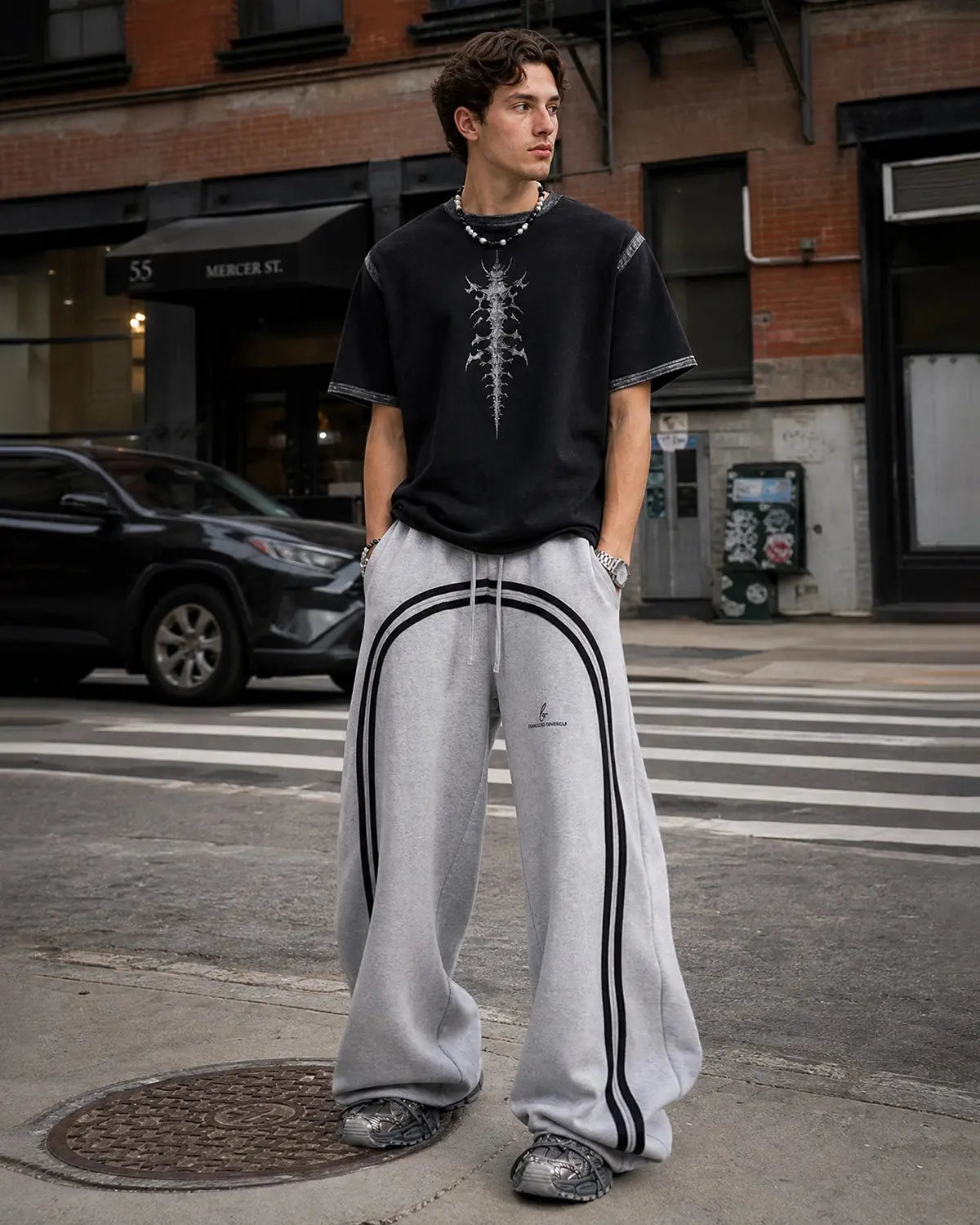 Washed Ribbon Wide Leg Sweatpants | Inflation Streetwear