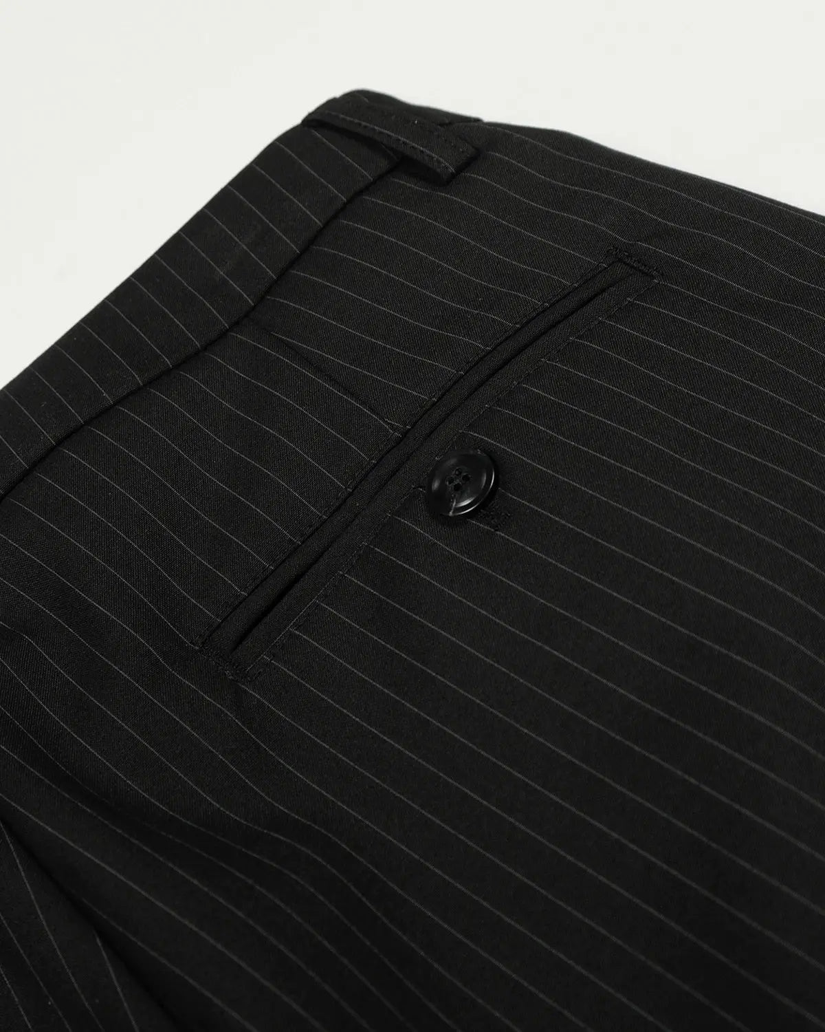 Black Striped Barrel Suit Pant | INFLATION Streetwear