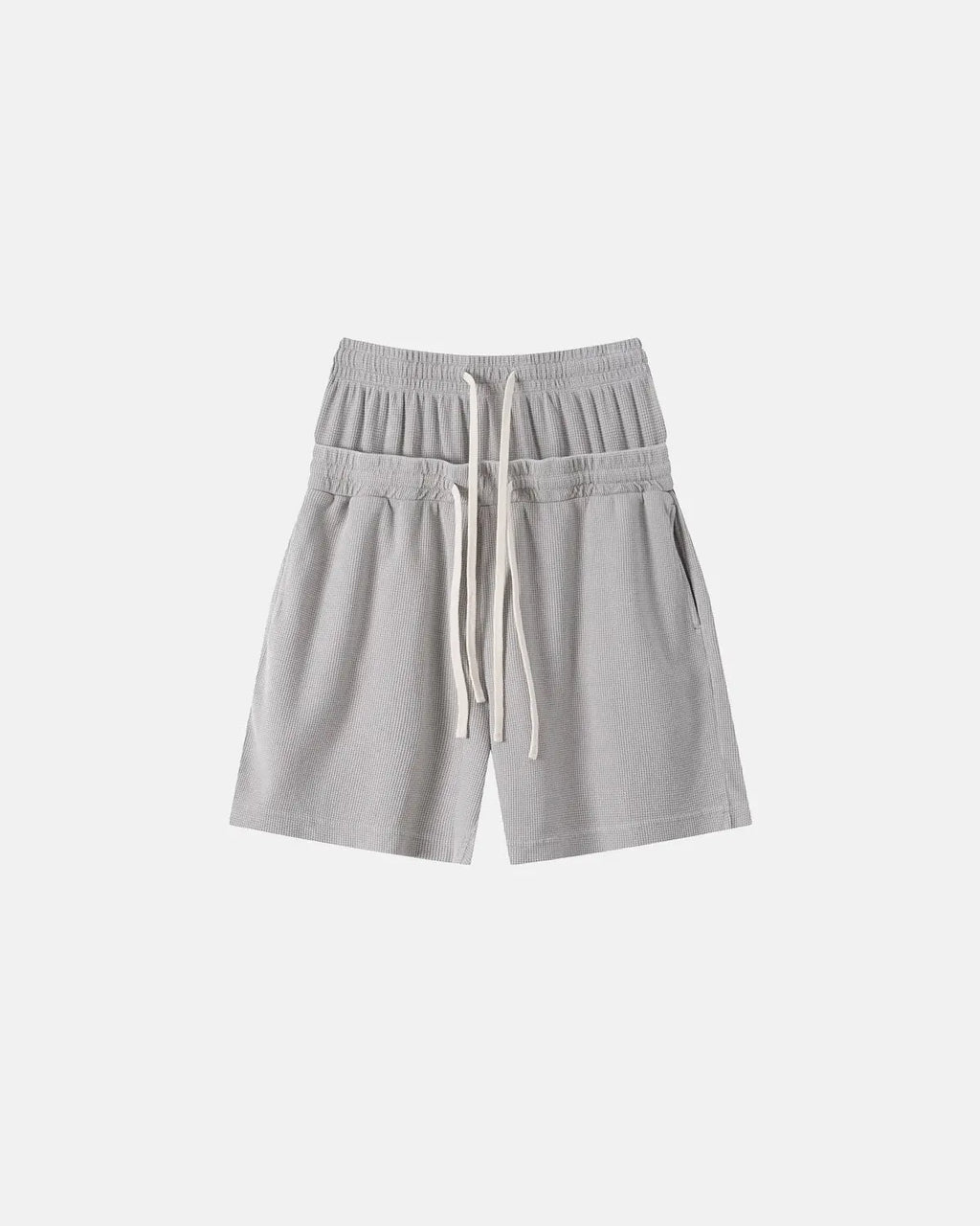 Double Waist Acid Wash Waffle Shorts | Inflation Streetwear