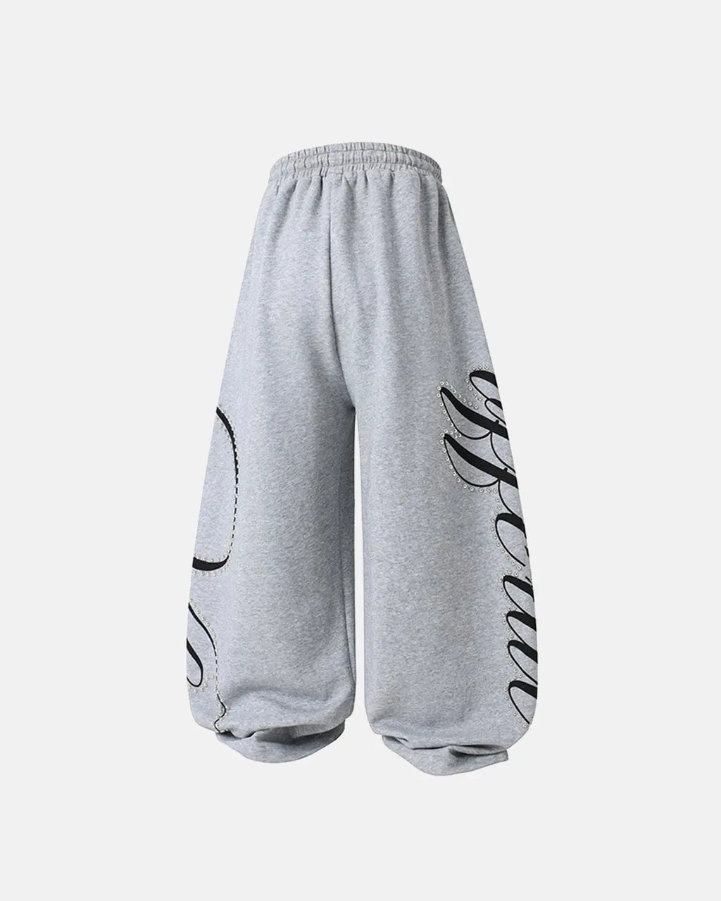 Rhinestone Script Baggy Sweatpants | Inflation Streetwear