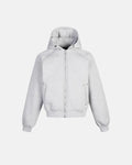INFLATION Grey Boxy Zip Up Hoodies