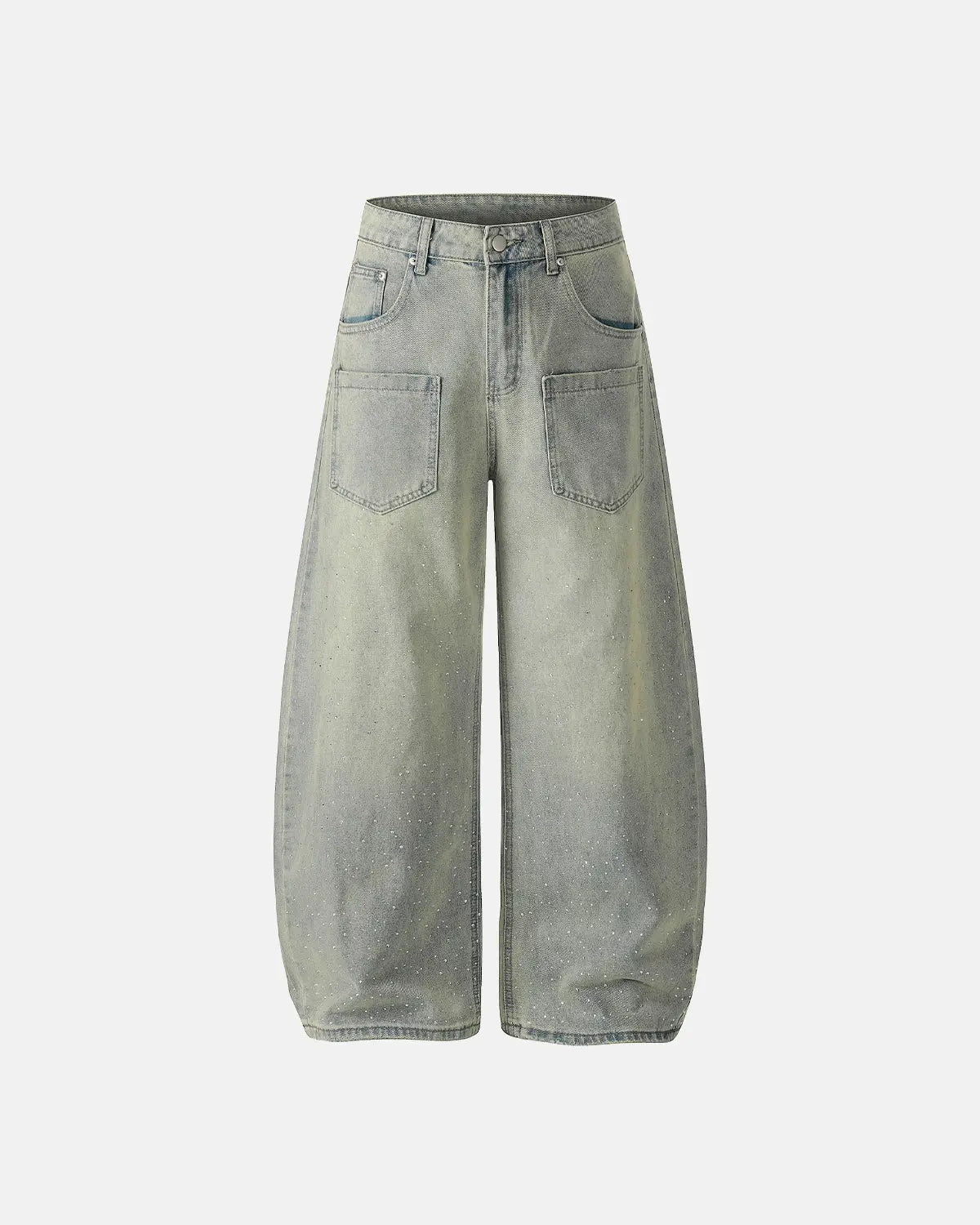 Acid Wash Rhinestone Baggy Jeans | Inflation Streetwear