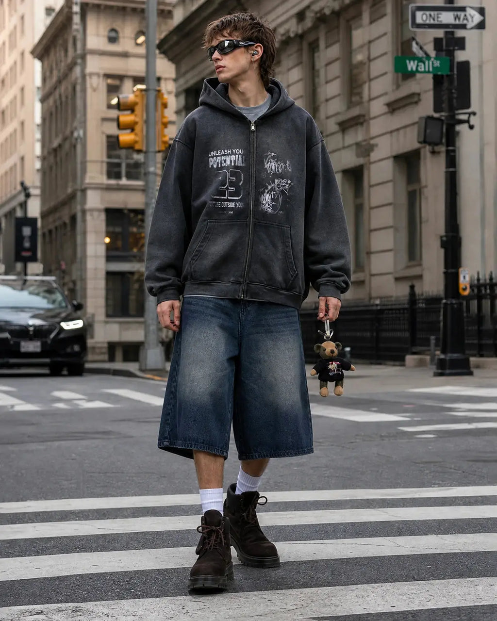 Graphic Washed Zip Up Hoodies | Inflation Streetwear