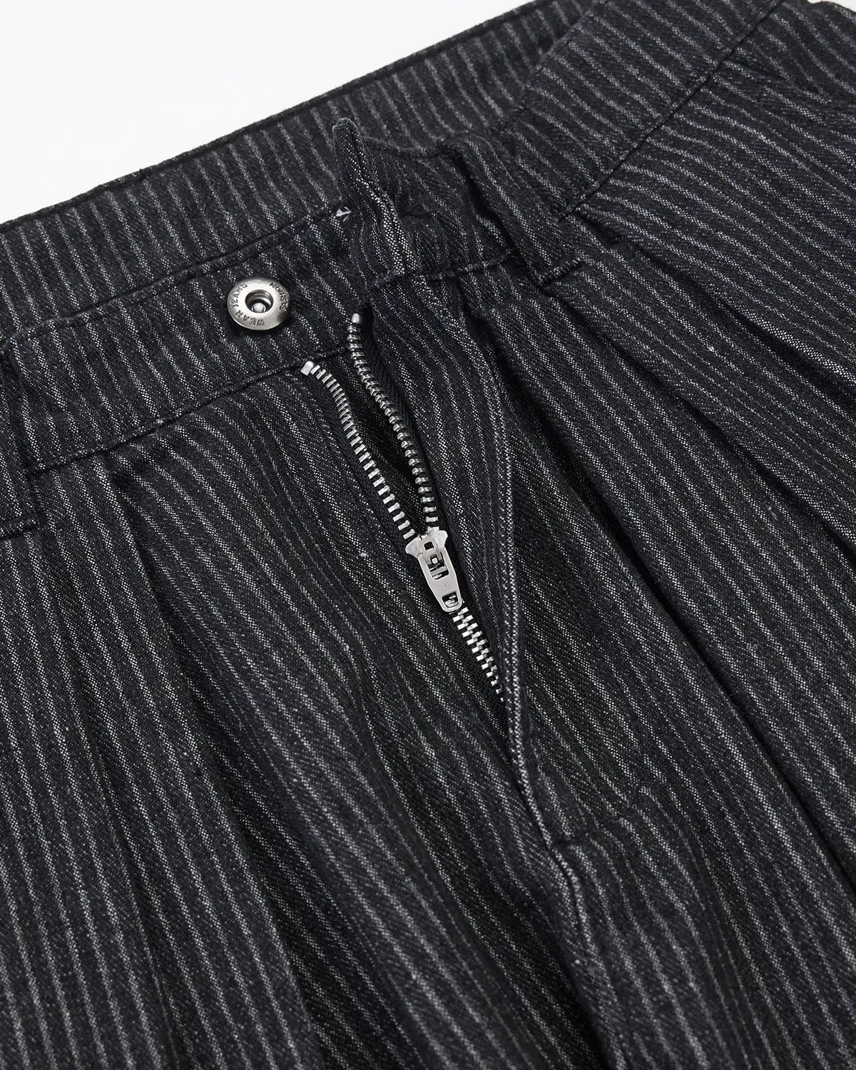 Vintage Pinstripe Pleated Barrel Jeans | Inflation Streetwear